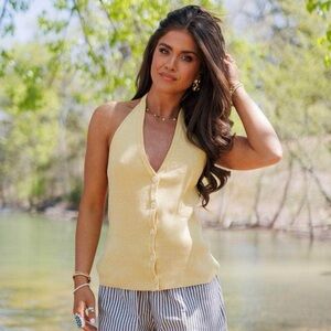 Chance of Sunshine Yellow Halter Top